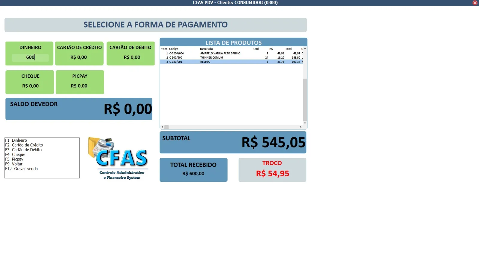 Tela do sistema Portal do Vendedor & Força de Vendas